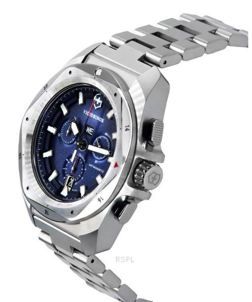 Victorinox Swiss Army I.N.O.X. Chronograph Stainless Steel Blue Dial Quartz Diver's 241985 200M Men's Watch