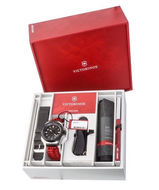 Victorinox Journey 1884 Limited Edition Paracord Strap Black Dial Quartz Diver's 242016-1 200M Men's Watch With Gift Set