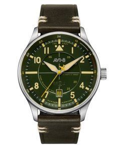 AVI-8 Hawker Hurricane Kent Automatic Hampshire Leather Strap Green Dial AV-4094-03 Men's Watch