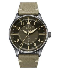 AVI-8 Hawker Hurricane Kent Automatic Stanton Leather Strap Grey Dial AV-4094-04 Men's Watch