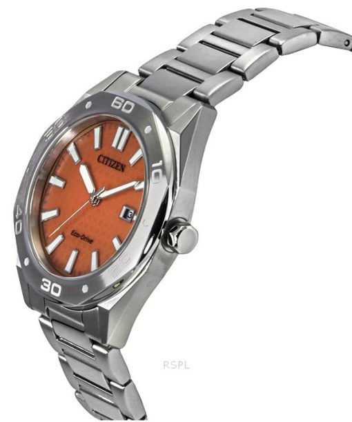 Citizen Eco-Drive Stainless Steel Orange Dial BM7630-80Z 100M Men's Watch