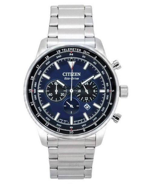 Citizen Eco-Drive Chronograph Stainless Steel Blue Dial CA4500-91L 100M Men's Watch