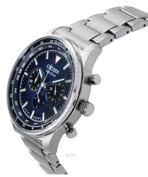 Citizen Eco-Drive Chronograph Stainless Steel Blue Dial CA4500-91L 100M Men's Watch