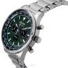 Citizen Eco-Drive Chronograph Stainless Steel Green Dial CA4500-91X 100M Men's Watch