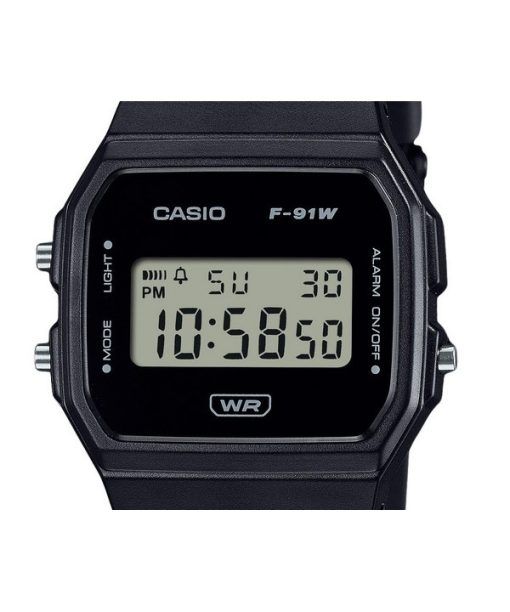 Casio POP Digital Black Bio Based Resin Strap Quartz F-91WB-1A Unisex Watch