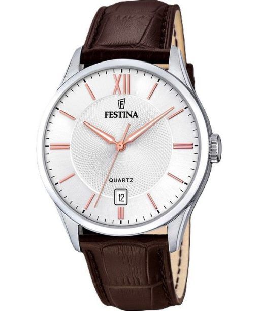 Festina Classics Leather Strap White Dial Quartz F20426-4 Men's Watch