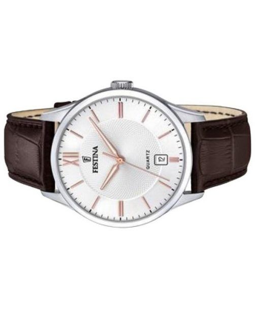 Festina Classics Leather Strap White Dial Quartz F20426-4 Men's Watch