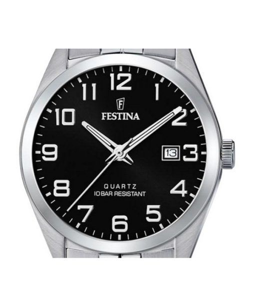 Festina Classics Stainless Steel Black Dial Quartz F20437-4 100M Men's Watch