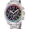 Festina Rainbow Chronograph Crystal Accents Stainless Steel Black Dial Quartz F20606-3 100M Women's Watch