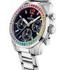 Festina Rainbow Chronograph Crystal Accents Stainless Steel Black Dial Quartz F20606-3 100M Women's Watch