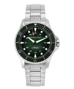 Hamilton Khaki Navy Scuba Stainless Steel Green Dial Automatic Diver's H82525160 300M Men's Watch