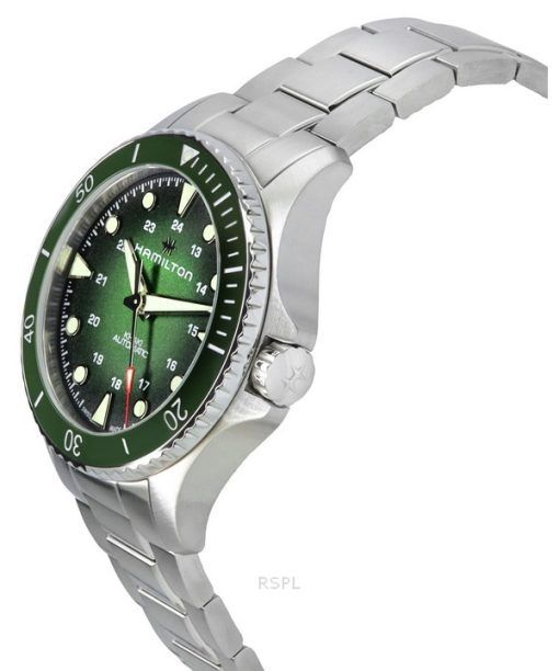 Hamilton Khaki Navy Scuba Stainless Steel Green Dial Automatic Diver's H82525160 300M Men's Watch