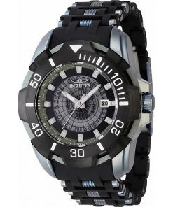 Invicta Sea Spider Stainless Steel And Polyurethane Strap Transparent Black Dial 44130 100M Men's Watch