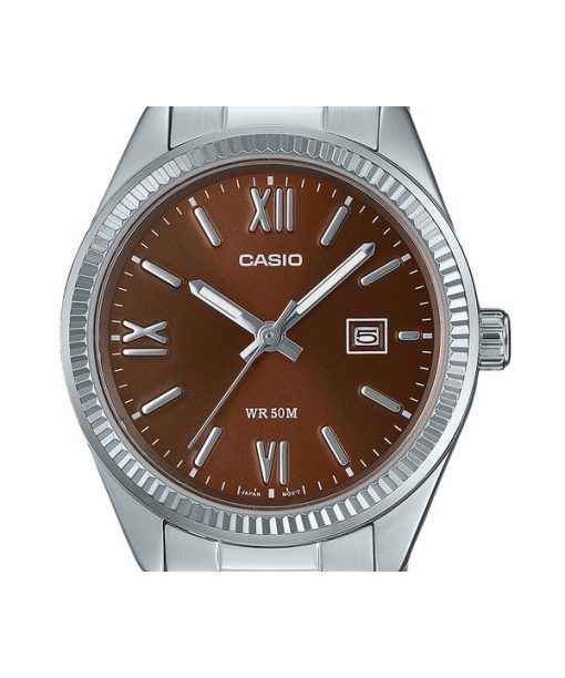 Casio Standard Analog Stainless Steel Brown Dial Quartz LTP-1302DD-5AV Women's Watch