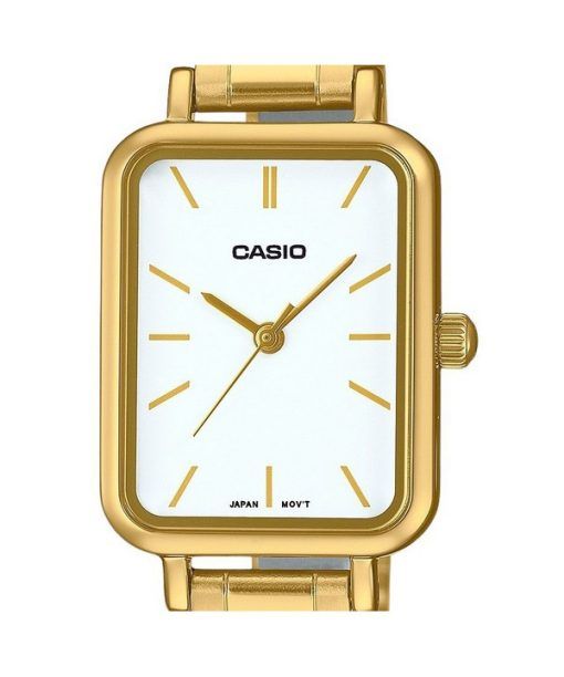 Casio Standard Analog Gold Tone Stainless Steel White Dial Quartz LTP-V009G-7E Women's Watch