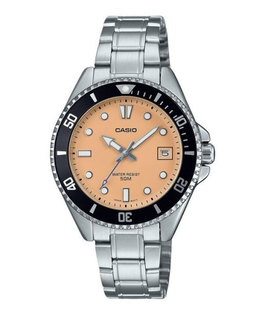 Casio Standard Analog Stainless Steel Salmon Dial Quartz MDV-10D-4A2V Men's Watch