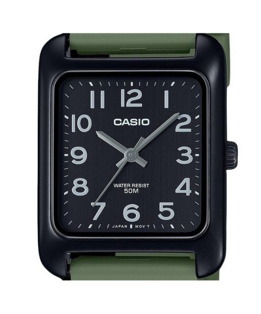 Casio Standard Analog Green Resin Strap Black Dial Quartz MTP-B175-3BV Men's Watch