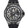 Edox Delfin The Original Mecano Rubber Strap Skeleton Black Dial Automatic Divers 85303 357GN NGN 200M Mens Watch