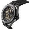 Edox Delfin The Original Mecano Rubber Strap Skeleton Black Dial Automatic Divers 85303 357GN NGN 200M Mens Watch