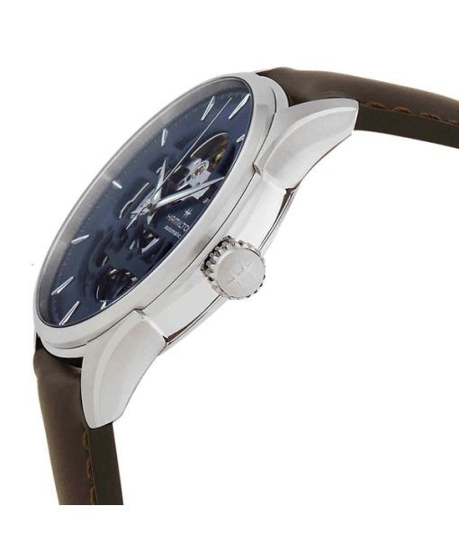 Hamilton Jazzmaster Skeleton Leather Strap Blue Dial Automatic H42535541 Men's Watch