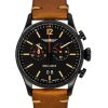 Iron Annie Flight Control Chronograph Leather Strap Black Dial Swiss Quartz 51842 Mens Watch