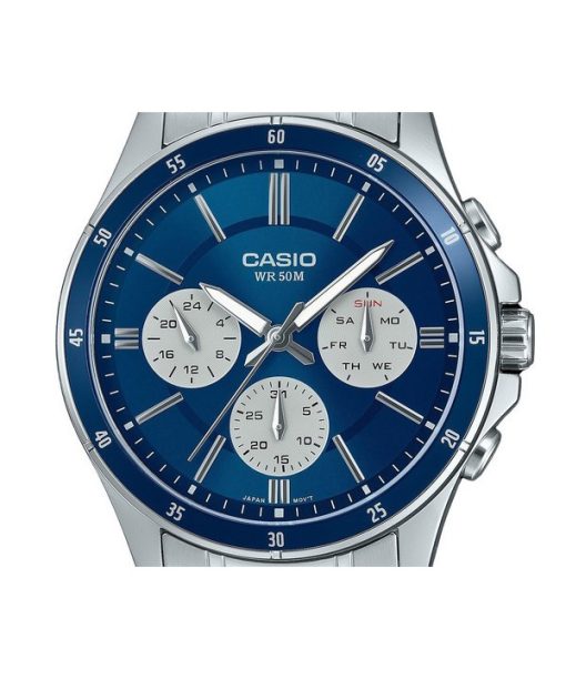 Casio Standard Analog Ion Plated Stainless Steel Blue Dial Quartz MTP-1374D-2A3V Men's Watch