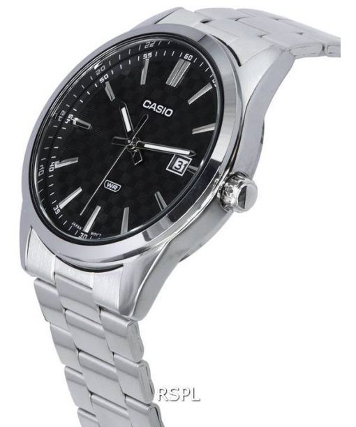 Casio Analog Stainless Steel Black Dial Quartz MTP-VD03D-1A MTPVD03D-1 Mens Watch