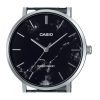 Casio Standard Analog Stainless Steel Marble Inspired Black Dial Quartz MTP-VT01DM-1A Men's Watch