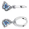 Pandora Blue Butterfly Hoop Earrings Sterling Silver 290778C01 For Women