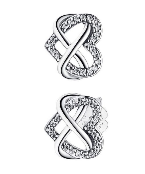 Pandora Sparkling Infinity Heart Stud Earrings 292667C01 For Women