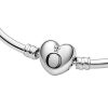 Pandora Moments Heart Clasp Bangle Bracelet 596268-17 For Women