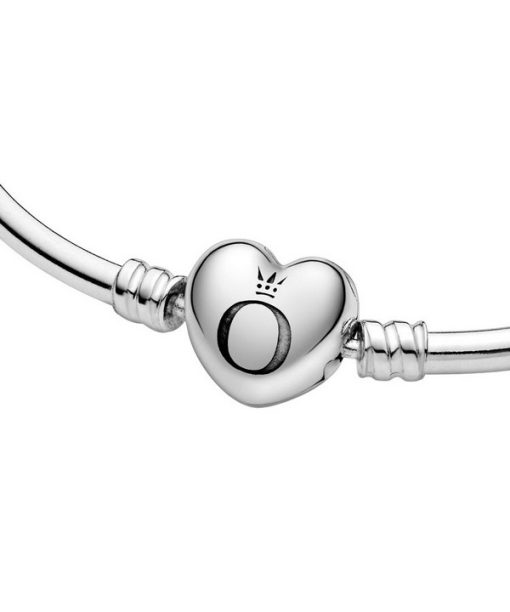 Pandora Moments Heart Clasp Bangle Bracelet 596268-17 For Women