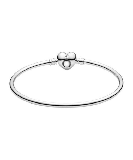 Pandora Moments Heart Clasp Bangle Bracelet 596268-17 For Women