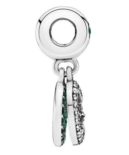 Pandora Silver Lucky Four Leaf Clover Dangle Charm Cubic Zirconia 797906NRGMX For Women