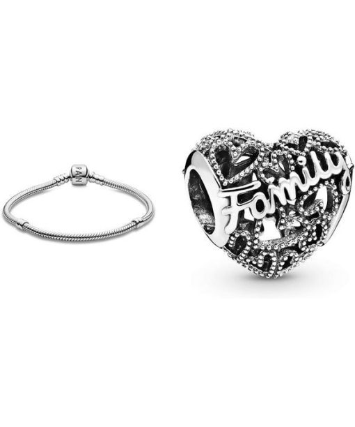 Pandora Family Heart Sterling Silver Charm 798571C00 For Women