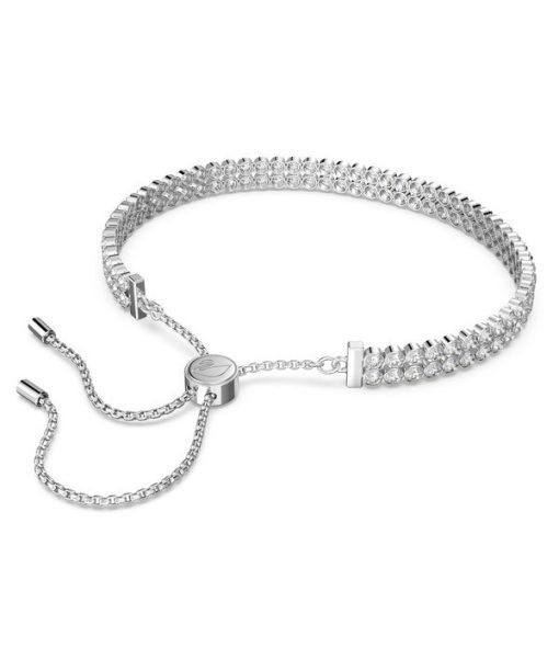 Swarovski Matrix Clear Crystals And Rhodium Plated Tennis Bracelet 5221397 For Women