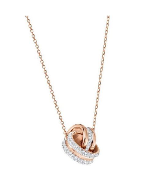 Swarovski Hyperbola Clear Crystals And Rose Gold Tone Plated Pendant 5240525 For Women