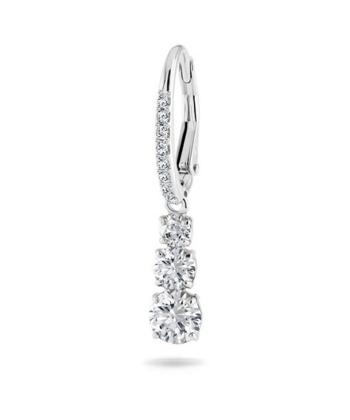 Swarovski Stilla Attract Rhodium Plated And Zirconia Hoop Earrings 5416155 For Women