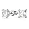 Swarovski Stilla Attract Rhodium Plated And Zirconia Studd Earrings 5430365 For Women