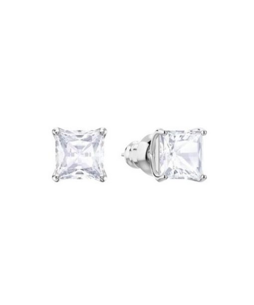 Swarovski Stilla Attract Rhodium Plated And Zirconia Studd Earrings 5430365 For Women