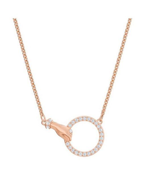 Swarovski Symbolica Clear Crystals And Rose Gold Tone Plated Necklace 5489573 For Women