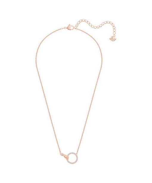 Swarovski Symbolica Clear Crystals And Rose Gold Tone Plated Necklace 5489573 For Women