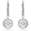 Swarovski Una Rhodium Plated And Zirconia Drop Earrings 5504652 For Women