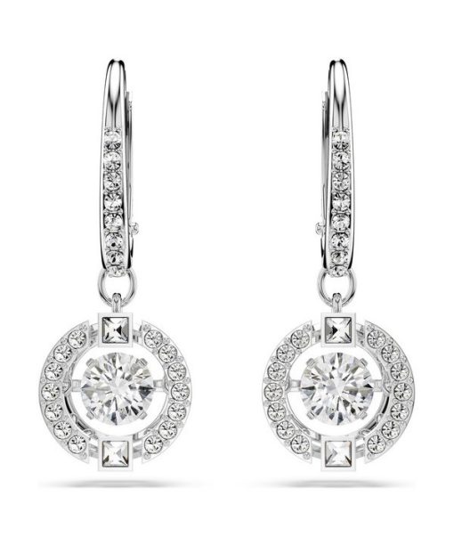 Swarovski Una Rhodium Plated And Zirconia Drop Earrings 5504652 For Women