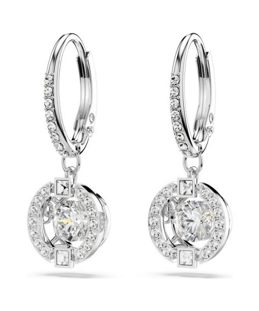 Swarovski Una Rhodium Plated And Zirconia Drop Earrings 5504652 For Women