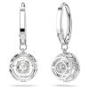 Swarovski Una Rhodium Plated And Zirconia Drop Earrings 5504652 For Women