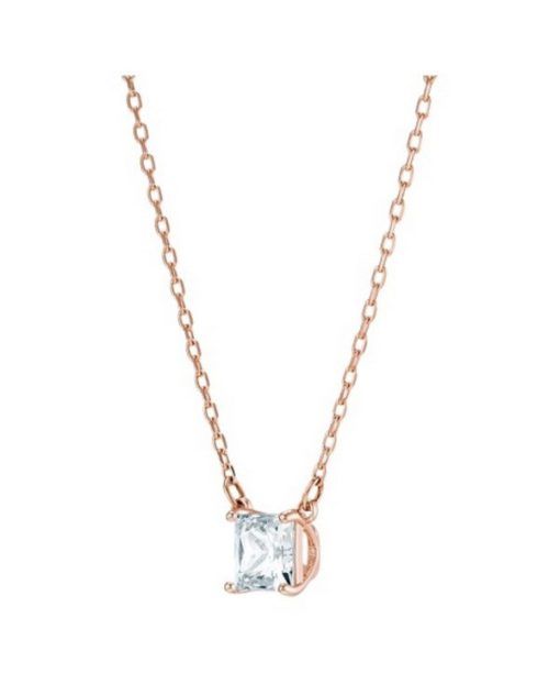 Swarovski Stilla Attract Clear Crystals And Rose Gold Tone Necklace 5510698 For Women