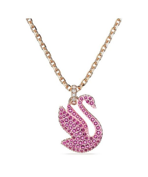 Swarovski Dazzling Swan Pink Crystals And Rose Gold Tone Plated Pendant 5647552 For Women