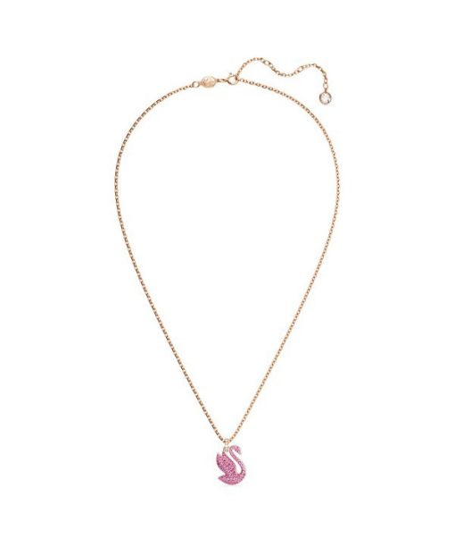 Swarovski Dazzling Swan Pink Crystals And Rose Gold Tone Plated Pendant 5647552 For Women