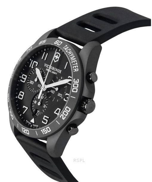 Victorinox Swiss Army Fieldforce Sport Chronograph Rubber Strap Black Dial Quartz 241926-1 100M Men's Watch